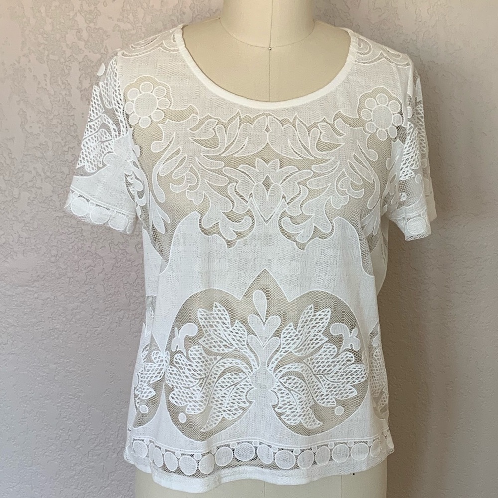 White lace crop top